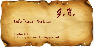 Gácsi Netta névjegykártya